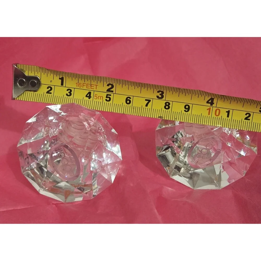 2 Acrylic Gem Wine Bottle Stopper Topper Clear Bling Diamond Shaped Lot